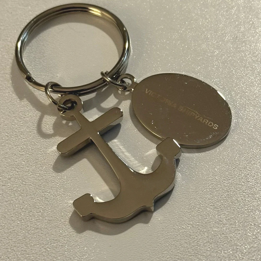 Victoria Shipyards‎ Keychain Blue Anchor Charm Souvenir Nautical Travel
